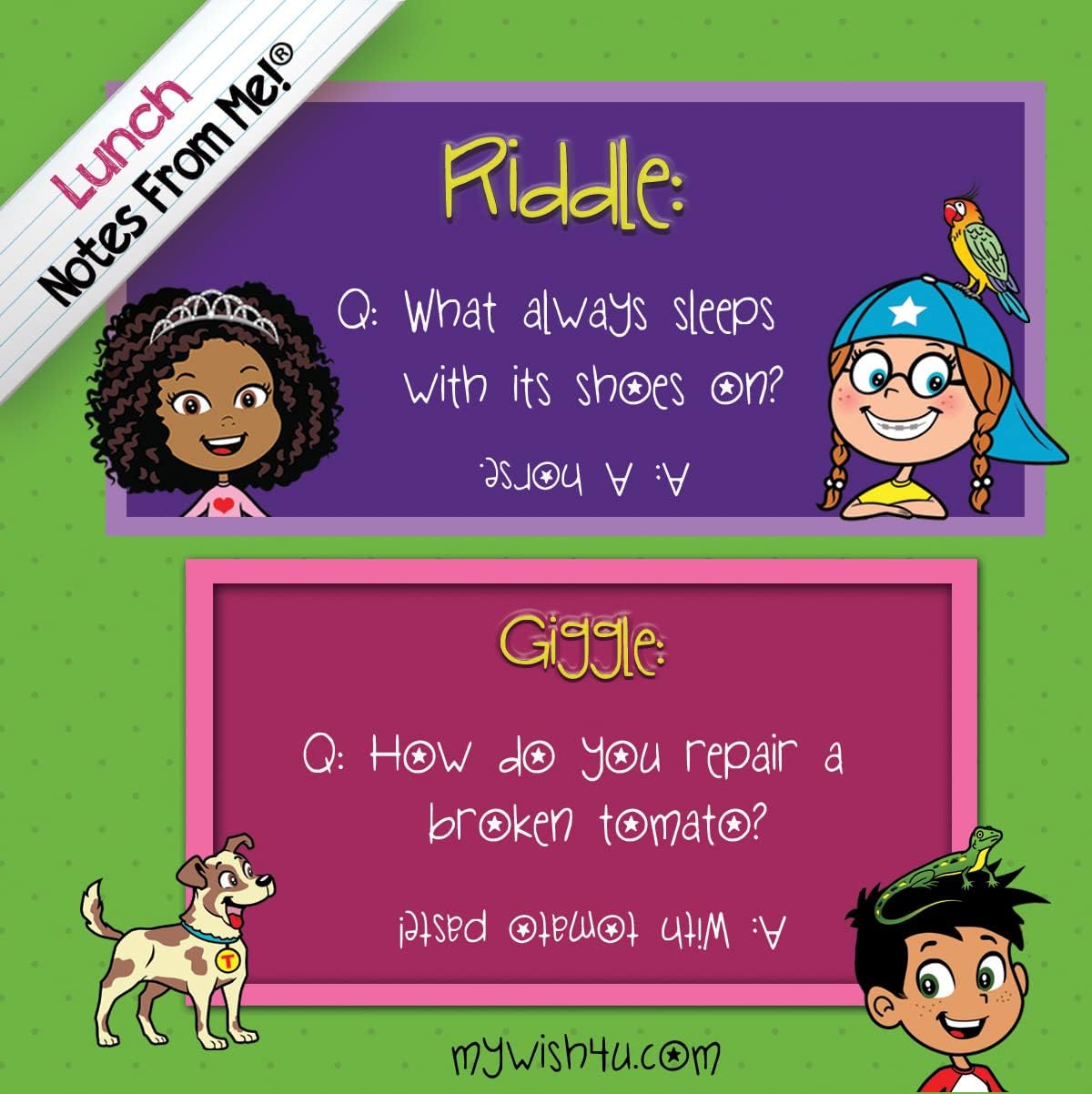 Riddles & Giggles - 101 Tear-Off Lunch Box Notes for Kids - Inspirational, Motivational, Thinking of You, Jokes for Kids, Summer Camp, Back to School Essentials, Ages 8+
