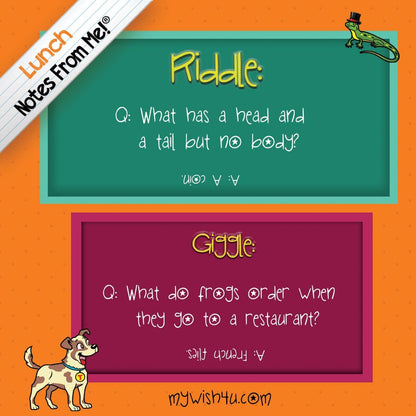 Riddles & Giggles 2 - 101 Tear-Off Lunch Box Notes for Kids - Inspirational, Motivational, Thinking of You, Jokes for Kids, Summer Camp, Back to School Essentials, Ages 8+