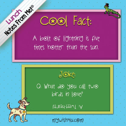 Cool Facts & Jokes - 101 Tear-Off Lunch Box Notes for Kids - Inspirational, Motivational, Thinking of You, Jokes for Kids, Summer Camp, Back to School Essentials, Ages 8+