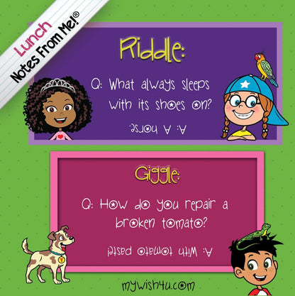 Riddles & Giggles - 101 Tear-Off Lunch Box Notes for Kids - Inspirational, Motivational, Thinking of You, Jokes for Kids, Summer Camp, Back to School Essentials, Ages 8+