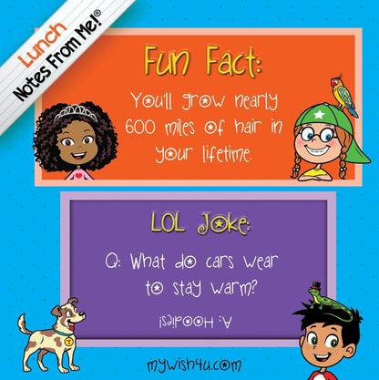 Fun Facts & LOL Jokes - 101 Tear-Off Lunch Box Notes for Kids - Inspirational, Motivational, Thinking of You, Jokes for Kids, Summer Camp, Back to School Essentials, Ages 8+