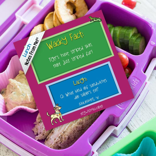Wacky Facts & Laughs - 101 Tear-Off Lunch Box Notes for Kids - Inspirational, Motivational, Thinking of You, Jokes for Kids, Summer Camp, Back to School Essentials, Ages 8+